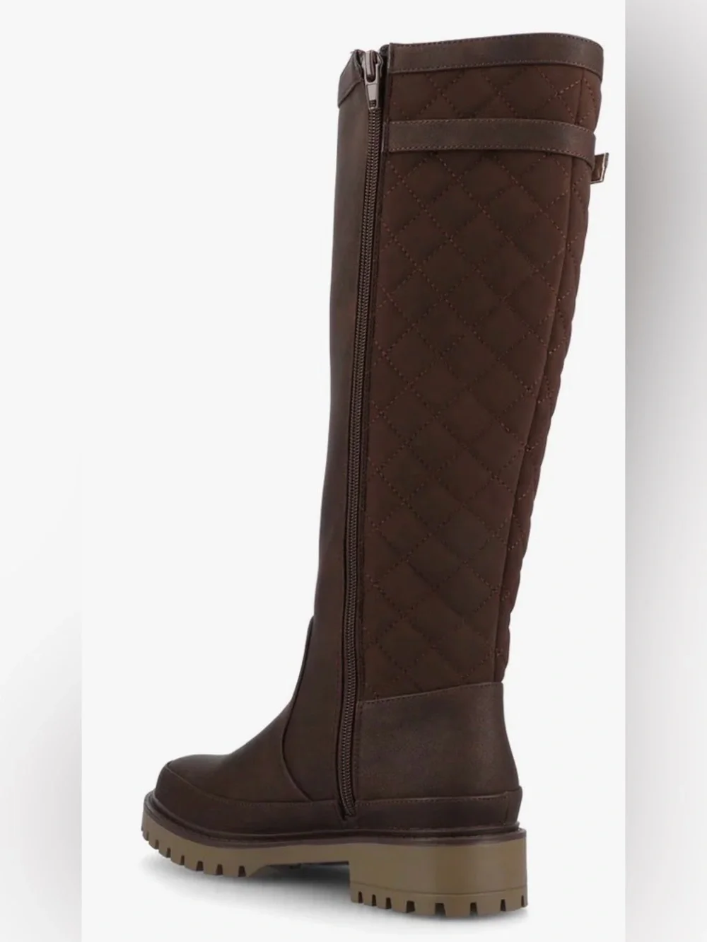 Zemmie Journee Collection Women's Tall Quilted Shaft Brown Riding Boots Size 6.5